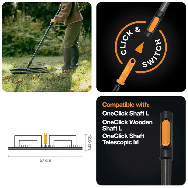 Grabie Do Trawnika Metalowe Oneclick FISKARS