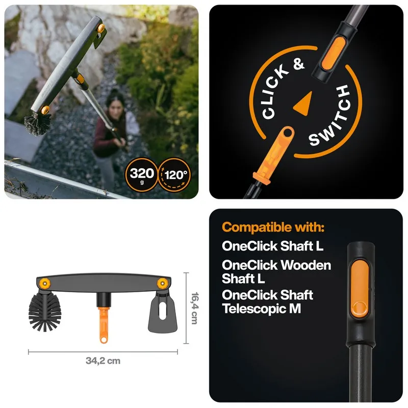 Szczotka Do Rynien Oneclick FISKARS