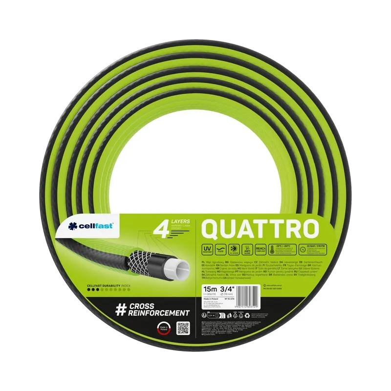 Wąż Ogrodowy Quattro 3/4'' 15m CELL-FAST