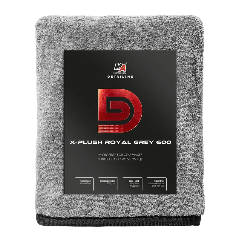 Detailer Mikrofibra Do Wosków X-Plush Royal Grey 600GSM MOJE AUTO