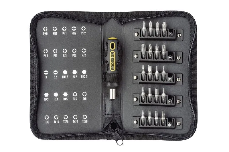 Zestaw Bitów Z Rękojeścią Mini Flex-Dot W Etui, 26 szt. PROXXON