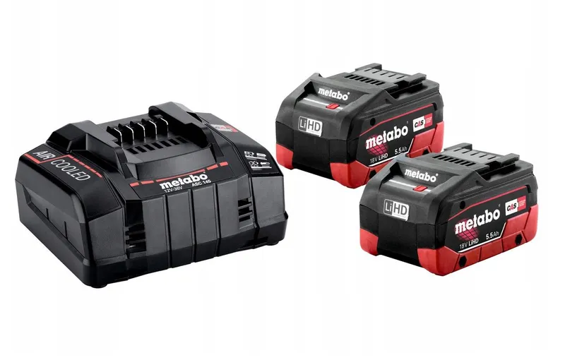 Zestaw Zasilający 18V ASC145 + 2*5.5AH Lihd METABO