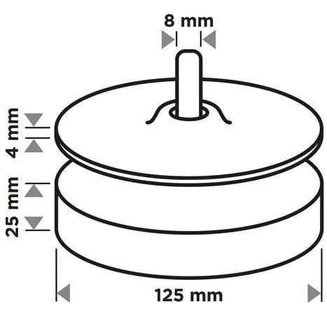 Tarcza Mocująca Z Rzepem I Gąbką 125mm Trzpień 8mm GRAPHITE