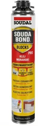 Klej Murarski Cienkowarstwowy Pistoletowy Do Bloczków 750ml SOUDAL