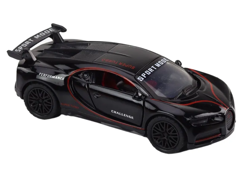 Auto Sportowe Samochód 1:32 Figurka Spojler Metal Dźwięki - Czarne
