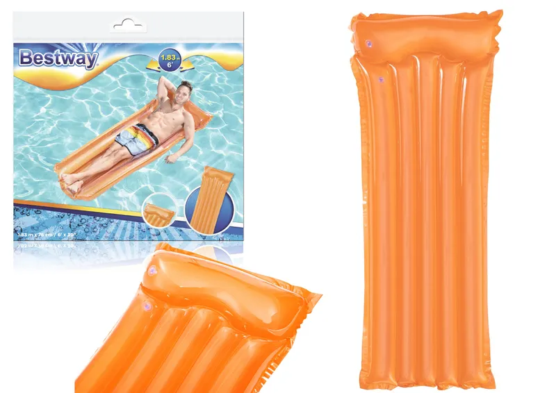 Dmuchany Materac Do Pływania 183 x 76 cm BESTWAY 44013 - Pomarańczowy