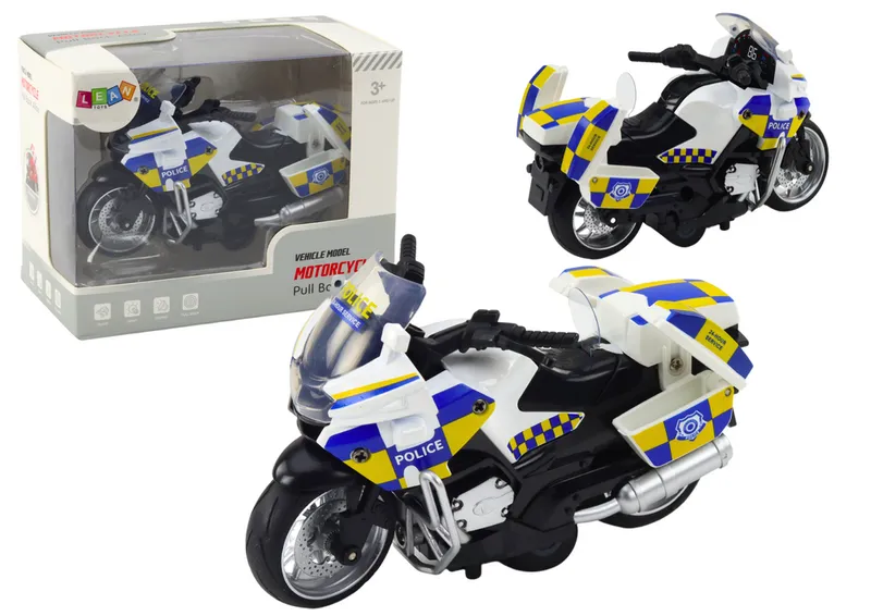 Motocykl Policyjny Z Napędem Frykcyjnym Na Baterie Światła Dźwięk