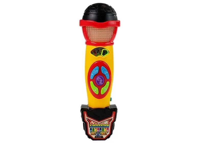 Mikrofon Żółto- Karaoke Nagrywający Piosenki - Czarny