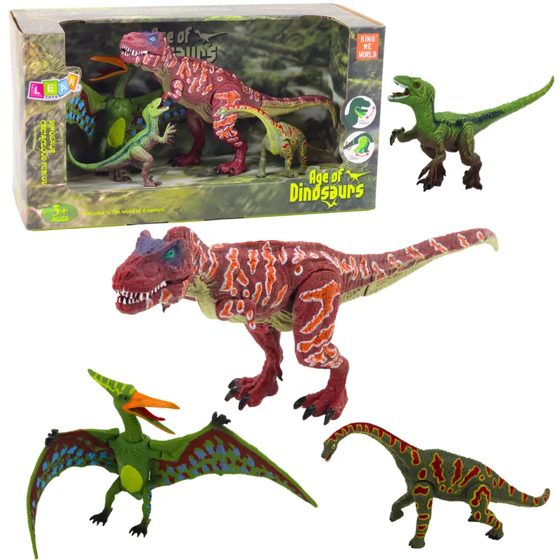 Zestaw Figurek Dinozaury Ruchome Nogi Paszcze 4szt