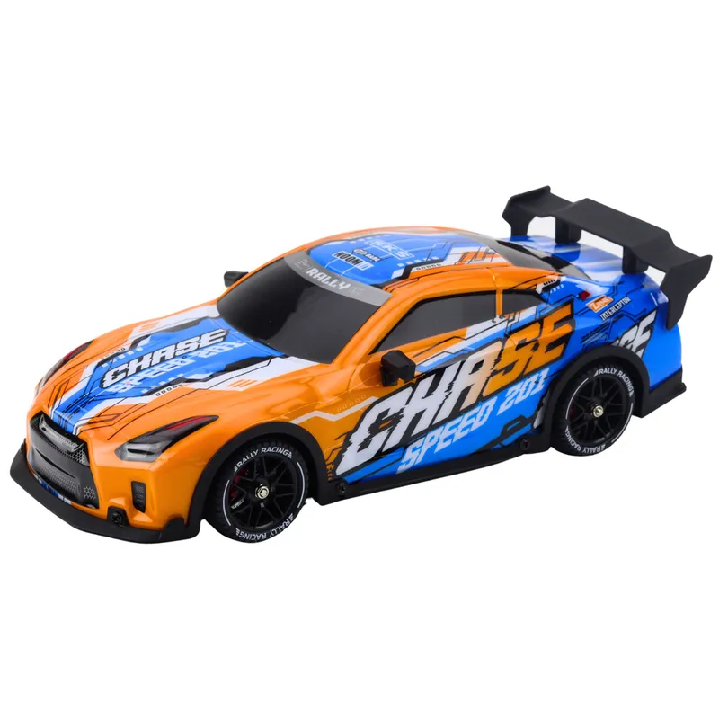 Auto Sportowe Zdalnie Sterowane RC Podświetlana Karoseria Drift - Pomarańczowe