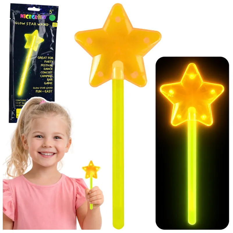 Różdżka Fluorescencyjna Gwiazda Świecąca W Ciemności Stick Neon 22cm