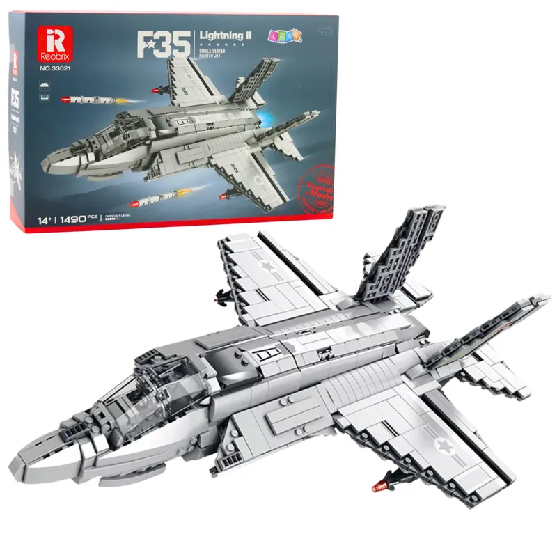 Klocki Konstrukcyjne Samolot Myśliwski F-35 Lightning II 1490 el - Szary