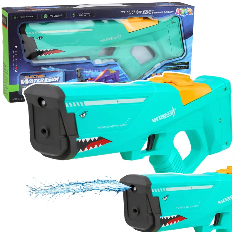 Elektryczny Karabin Pistolet Na Wodę Rekin 600 ml 8-10 m - Zielony