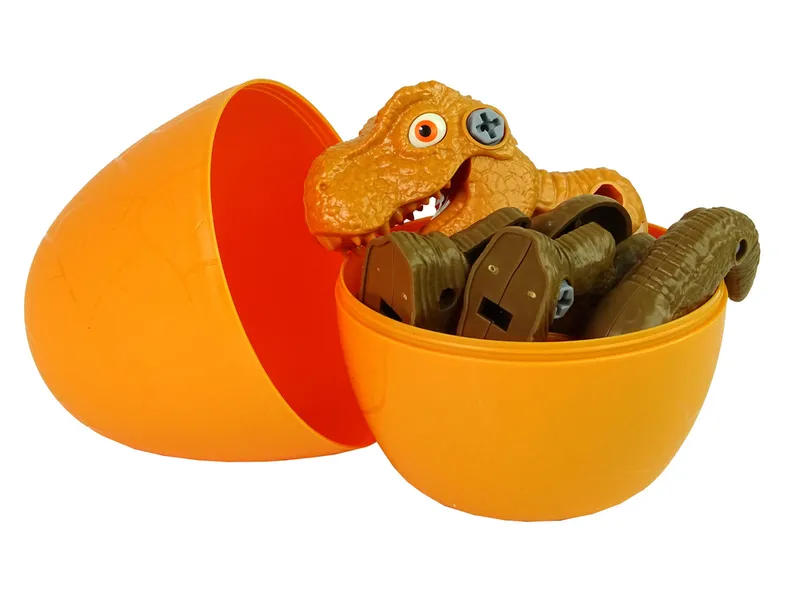 Zestaw Dinozaur Tyranozaur Rex Z Jajkiem DIY Śrubokręt - Pomarańczowy