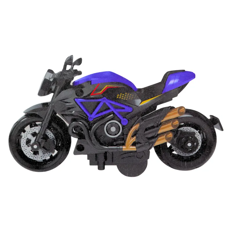 Motocykl Do Składania Skręcania Metal 1:14 DIY - Czarno-Niebieski