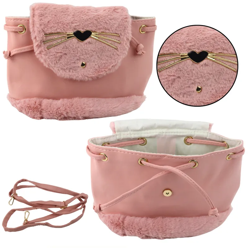 Plecak Dziecięcy Pluszowy Uszy Regulowany Pasek 22cm 4l - Różowy