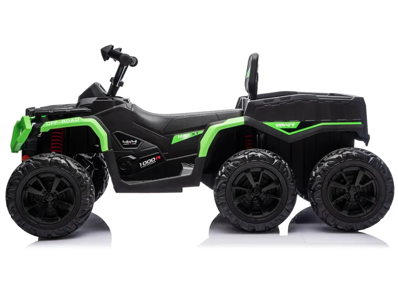 Quad Na Akumulator ATV 6 Kół Z Przyczepką JC606 24V 4X4 - Zielony