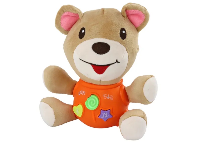 Pluszowy Miś Interaktywny Pluszak Grający 23 cm - Pomarańczowy