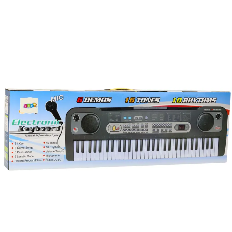 Keyboard Elektryczny Mikrofon Stojak Na Nuty Nagrywanie Odtwarzanie