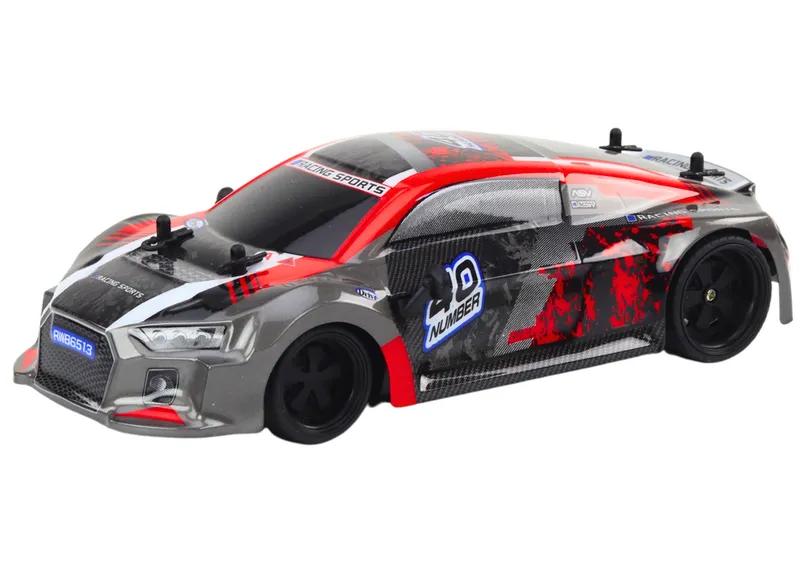 Autko Zdalnie Sterowane RC 1:18 Gumowe Koła Drift - Czerwony
