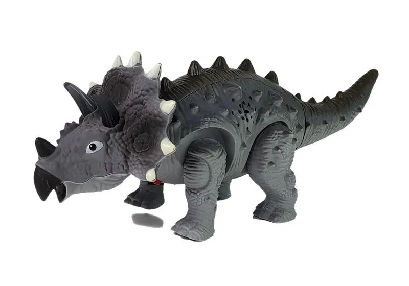 Dinozaur Na Baterie Triceratops - Szary