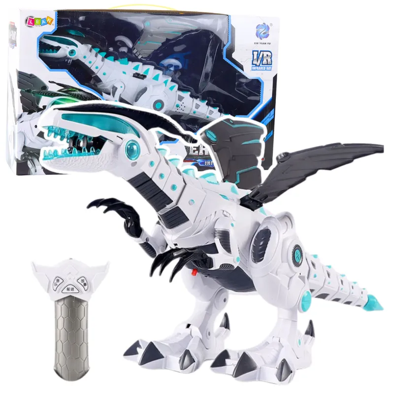 Robot Dinozaur Ze Skrzydłami Zdalnie Sterowany RC Światła Dźwięki - Biały