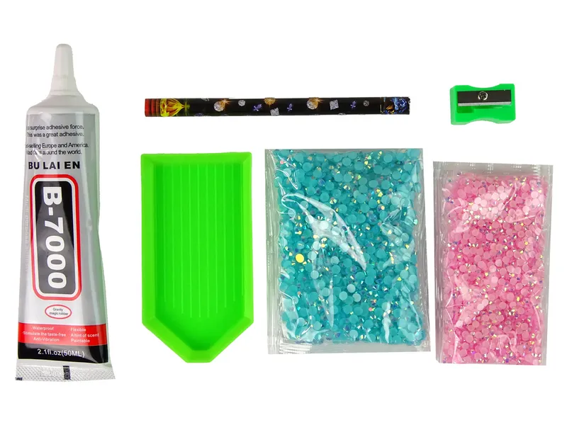 Zestaw Jednorożec DIY Diamenty Kryształki - Błękitny