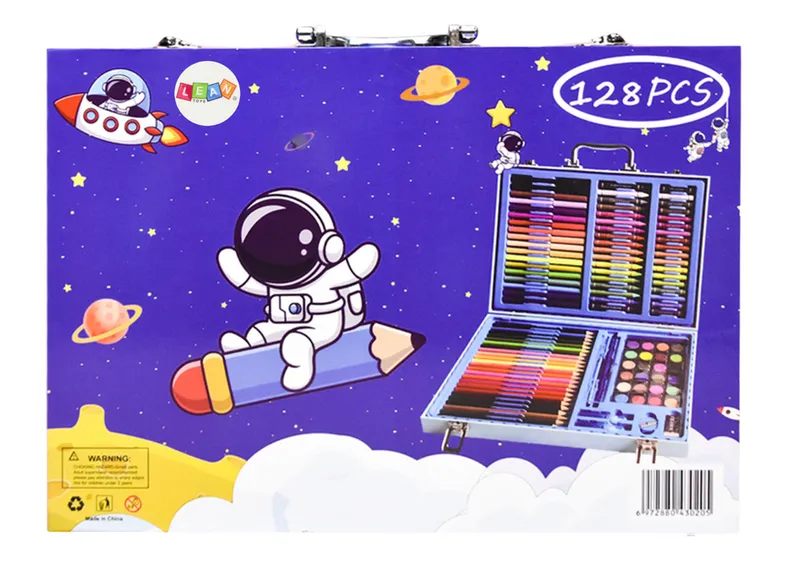 Zestaw Artystyczny W Walizce Z Kosmonautą 128 el - Niebieska