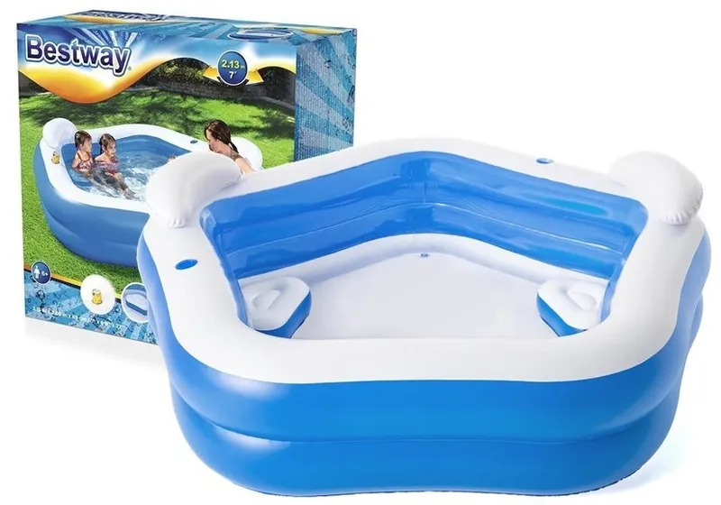 Basen Dmuchany Pięciokąt 213 x 206 x 69 cm BESTWAY 54153