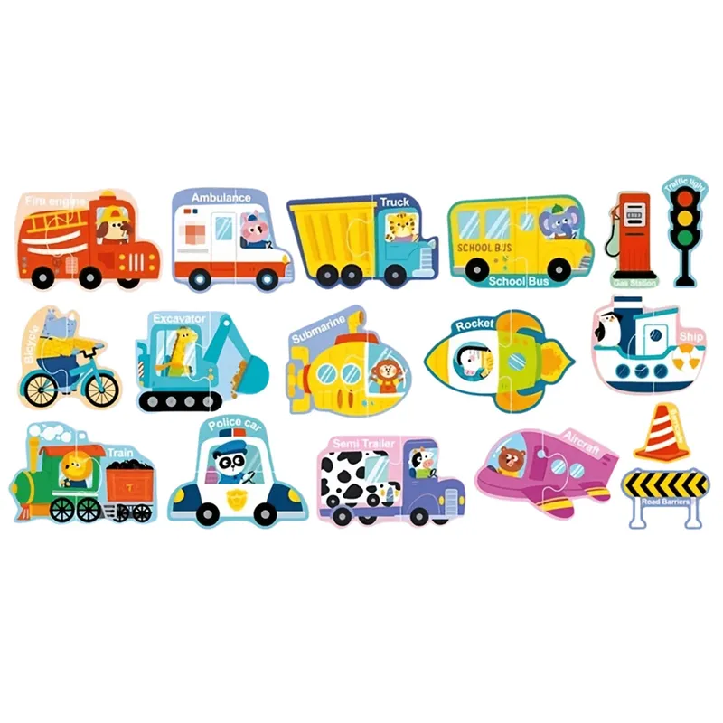 Puzzle Magnetyczne Pojazdy Nauka Środków Transportu Zestaw 30 el