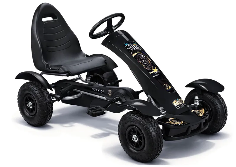 Sportowy Gokart Na Pedały F618 Pomowane Koła Obciążenie 50kg - Czarny