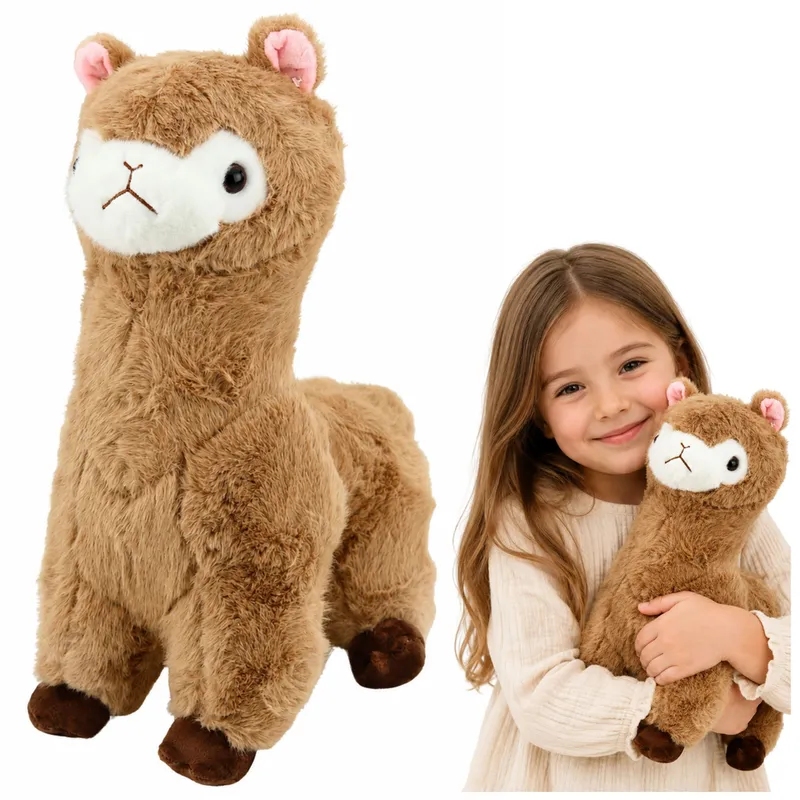 Pluszowa Alpaka Lama Maskotka Przytulanka Miękkie Futerko 38 cm - Beżowa