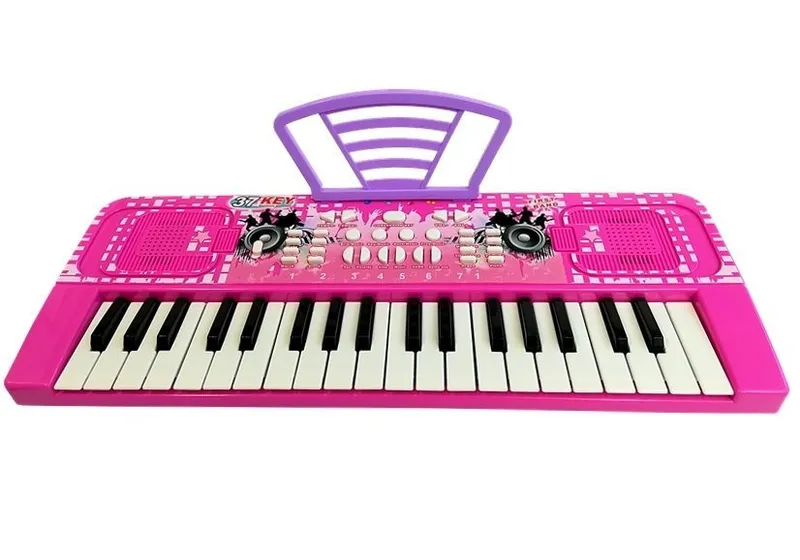 Keyboard Pianino Organy Dla Dzieci 37 Klawiszy Z Mikrofonem - Różowy