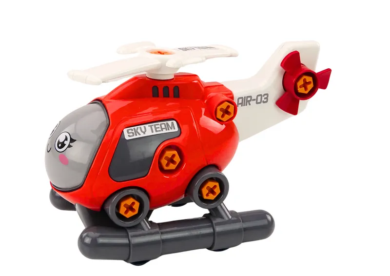 Helikopter Kreskówkowy Do Skręcania DIY - Czerwony