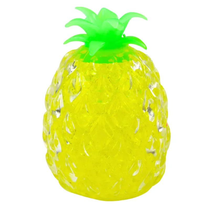Gniotek Ananas Owoc Antystresowy Z Kulkami Hydrożelowymi - Żółty