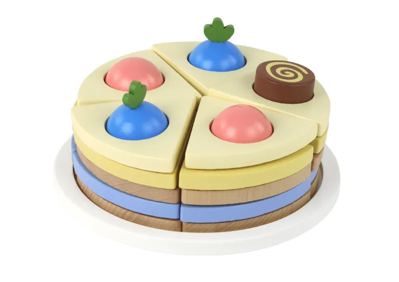 Drewniane Ciasto Tort Kawałki 8 Ele