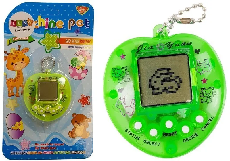 Gra Elektroniczna TAMAGOTCHI Z Krótkim Łańcuszkiem - Zielona