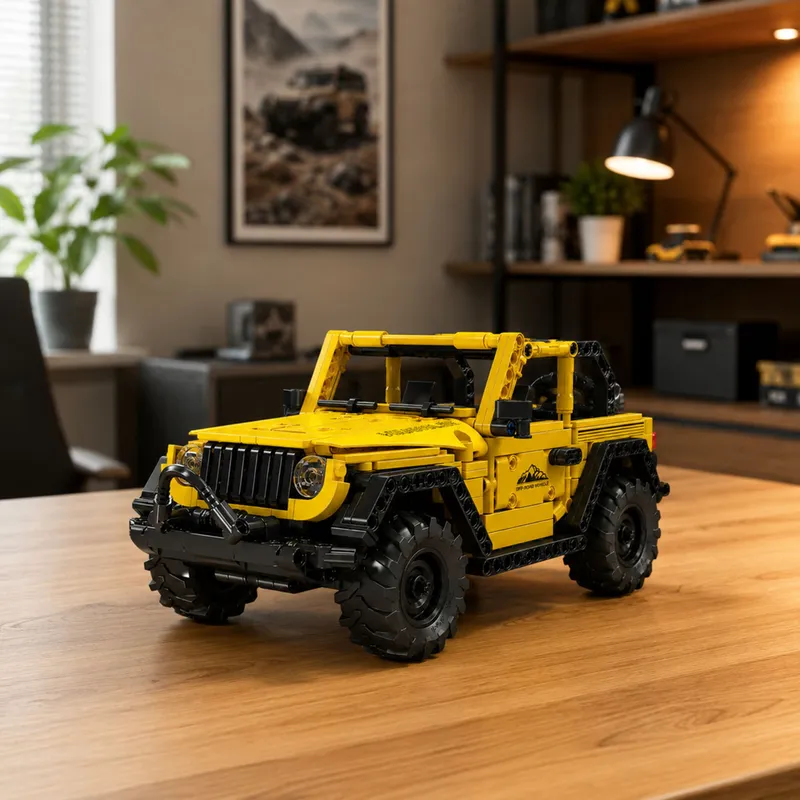 Klocki Konstrukcyjne Auto Samochód Terenowy Wrangler 746 el - Żółty