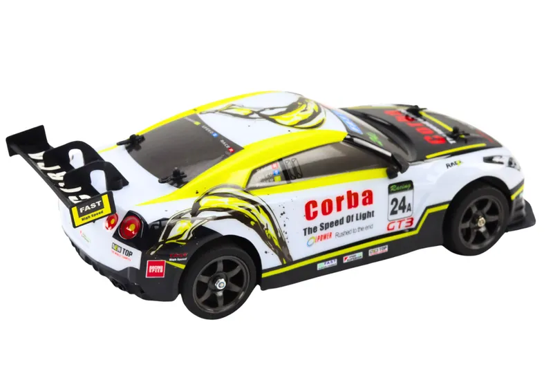 Auto Sportowe RC 1:16 Drift Wymienne Koła - Biało-Żółte