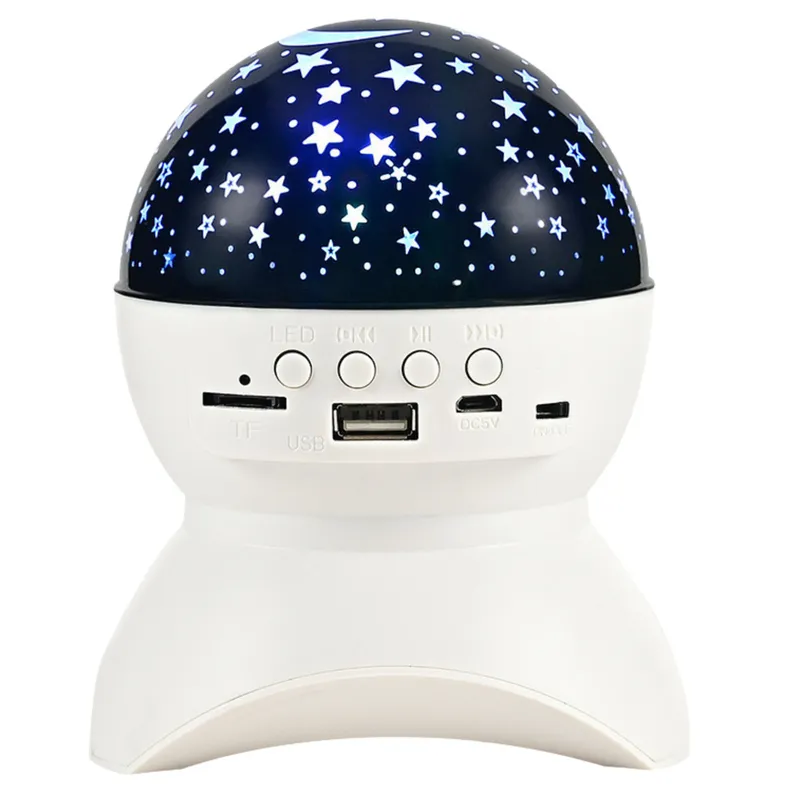 Lampka Nocna Projektor Gwiazd Głośnik 3w1 LED Bluetooth - Biała