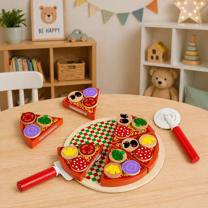 Drewniany Zestaw Do Krojenia Pizza Na Rzepy Kółko Do Krojenia Deska