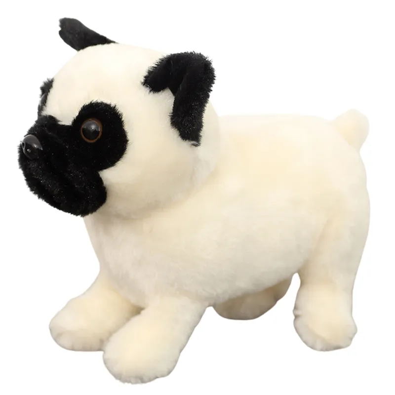 Pluszowa Maskotka Przytulanka Pies Mops 19cm - Biały