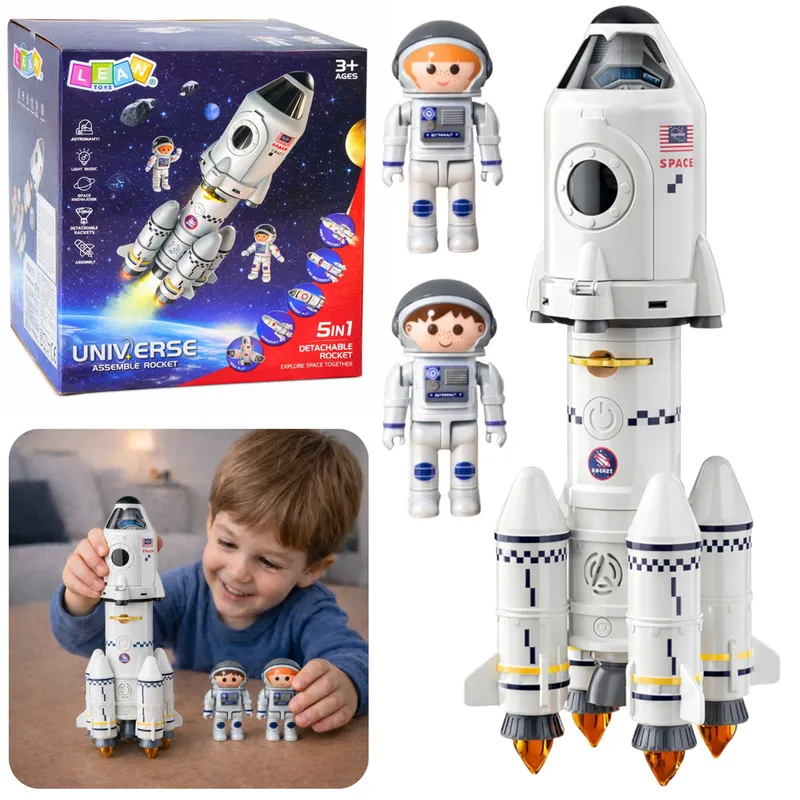 Zabawka Edukacyjna Rakieta Kosmiczna 5w1 Astronauci Światła Dźwięki