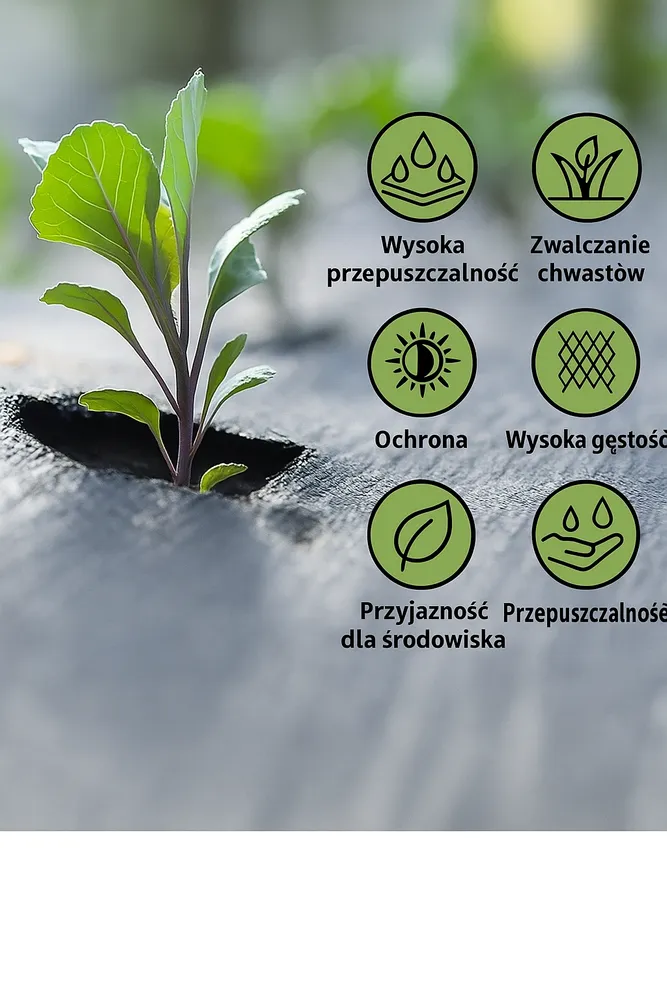Agrotkanina 1100cm X 100m UV 135g Antychwastowa Agrowłóknina + Kotwy - Czarna