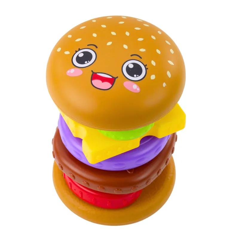 Układanka Piramida Hamburger Dla Dzieci Kolorowy 7 el