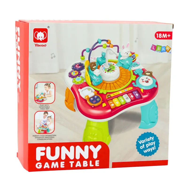 Stolik Edukacyjny Interaktywny Panel Muzyczny Pianinko 2w1 - Czerwony