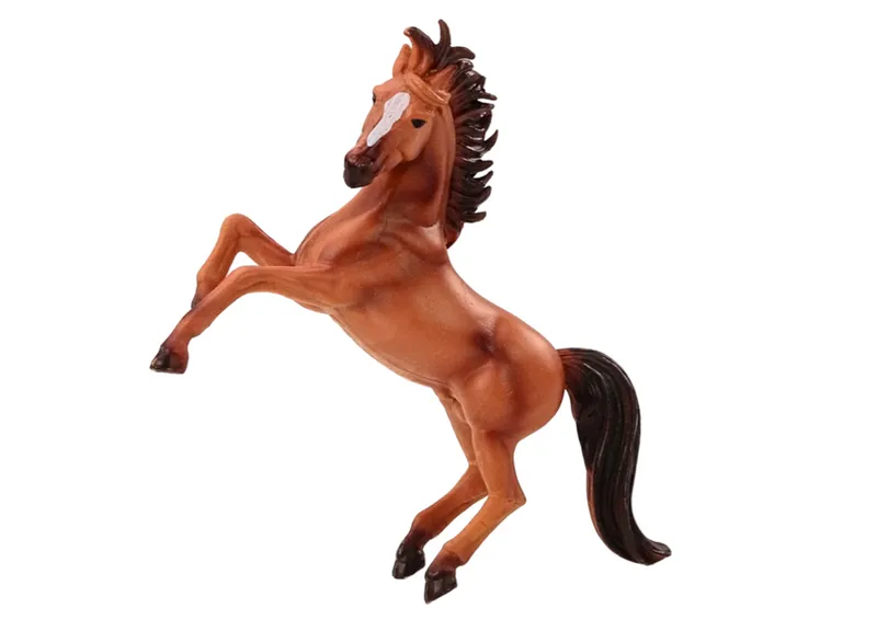 Figurka Konia Brązowy Szary Koń Stojący Stajnia Farma Cute Horse
