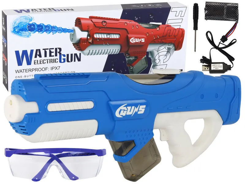 Duży Pistolet Na Wodę 750ml Okulary - Niebieski