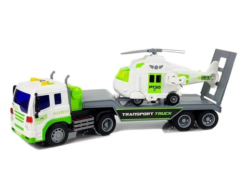 Auto Transporter Na Baterie 1:16 Z Helikopterem