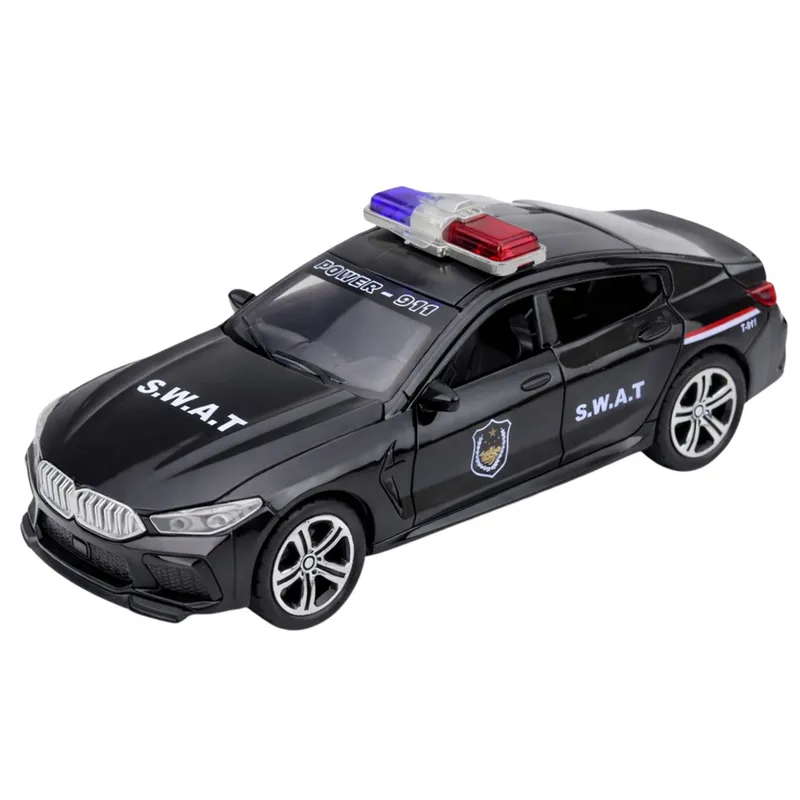 Auto Jednostki Specjalnej SWAT Otwierane Drzwi Napęd Światła Dźwięki - Czarny
